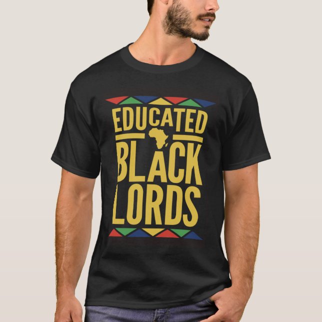 Dashiki Educated Black Lords   African DNA Pride T-Shirt (Front)
