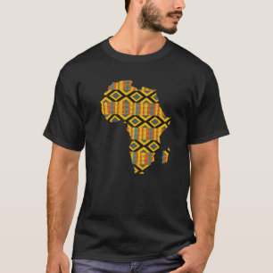Dashiki Print African Map Tribal Ethnic Kente Clot T-Shirt