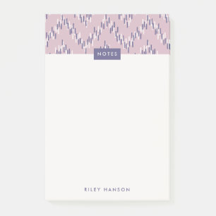 Dashing Boho Ikat Zig Zag Pattern Post-It - Purple Post-it Notes