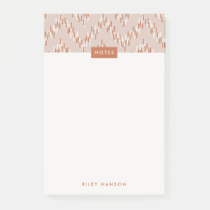 Dashing Boho Ikat Zig Zag Pattern Post-It - Rust Post-it Notes