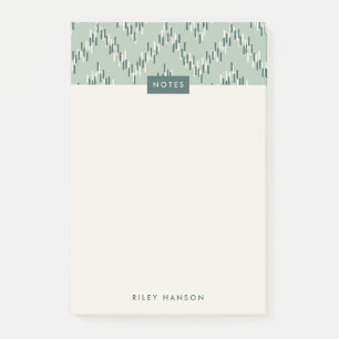 Dashing Boho Ikat Zig Zag Pattern Post-It - Teal Post-it Notes