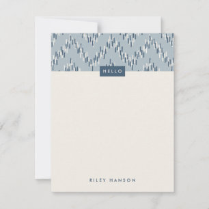 Dashing Boho Ikat Zig Zag Stationery - Blue