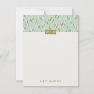 Dashing Boho Ikat Zig Zag Stationery - Green