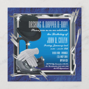 Dashing Custom 5.25 X 5.25 Invitations - Blue