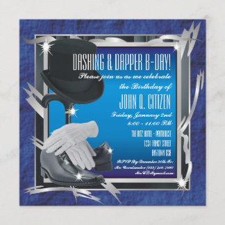 Dashing Custom 5.25 X 5.25 Invitations - Blue