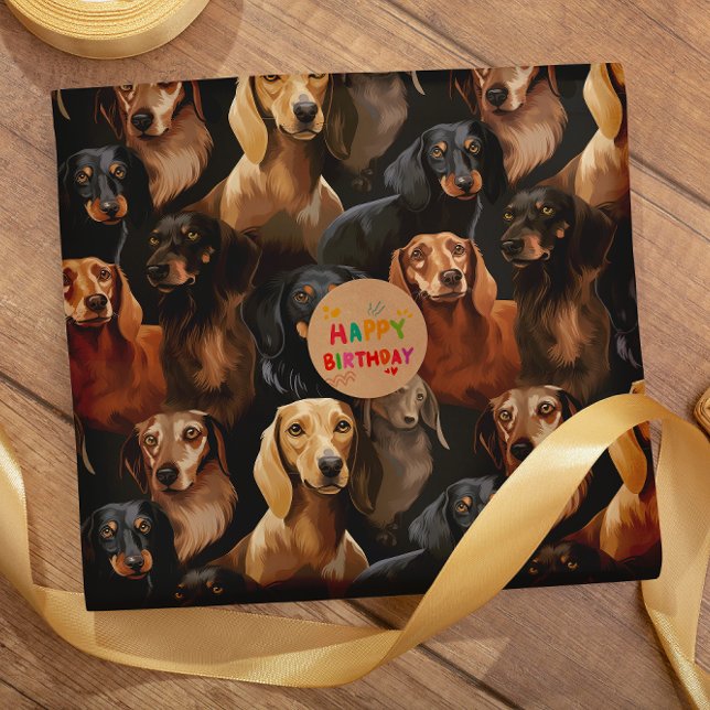 Dashing Dachshunds seamless pattern Wrapping Paper (Creator Uploaded)