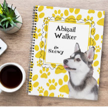 Dashing Dog/Pet Paws Personalised Spiral Notebook