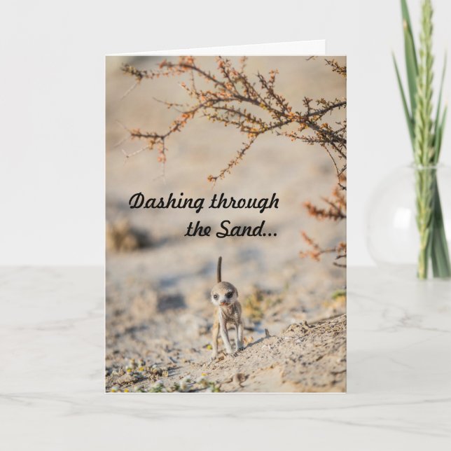 Dashing meerkat pup - Seasons Greetingcard Holiday Card