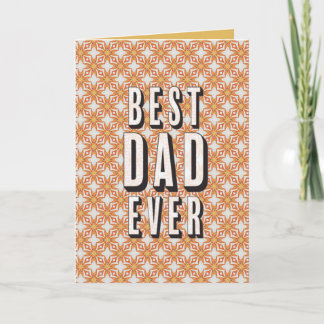 Dashing Orange and Gold Pattern Father's Day Card