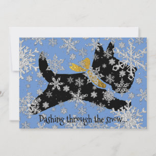 Dashing Scottie Dog Personalize Holiday Card