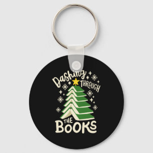 Dashing Through The Books Christmas Book Lovers Me Key Ring