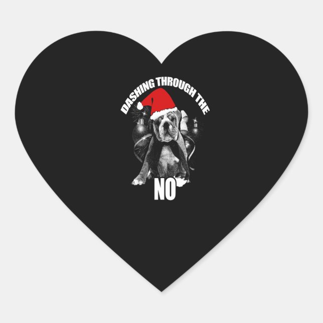 dashing through the Pitbull no Heart Sticker (Front)