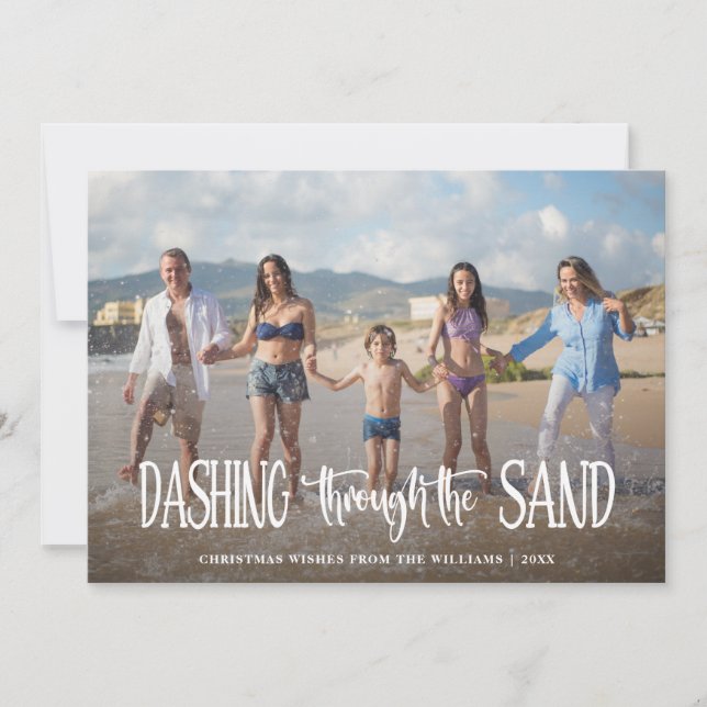 Dashing Through the Sand | Christmas Photo Holiday Card (Front)