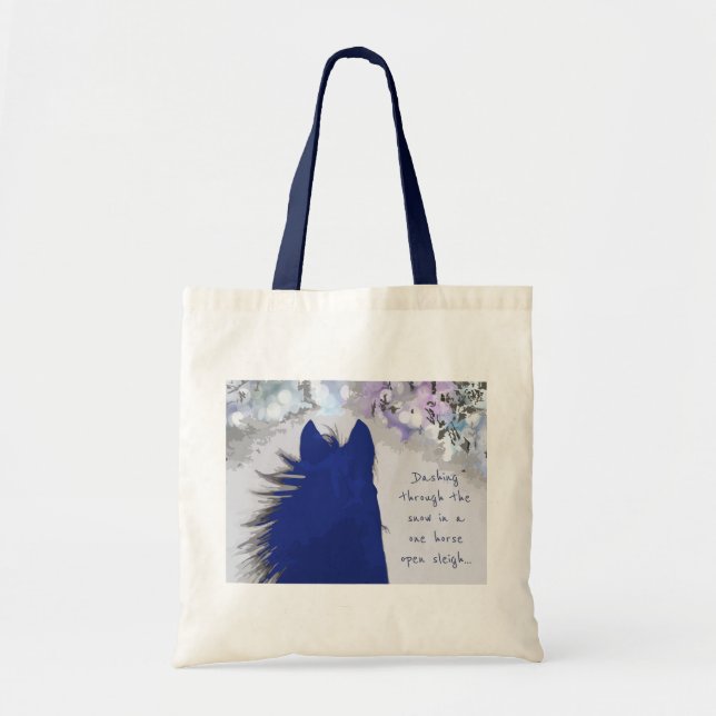 Dashing through the Snow Blessed Christmas Wishes Tote Bag (Front)