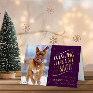 Dashing Through the Snow Christmas Photo Real Foil Holiday Card