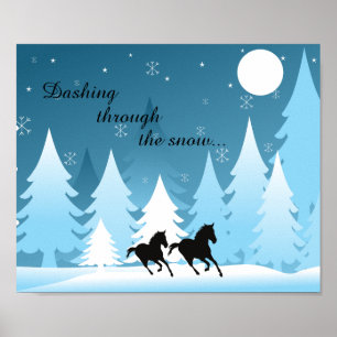 Dashing Through the Snow ~ Horse Holiday Christmas Poster