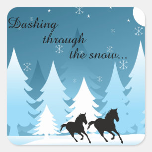 Dashing Through the Snow Horse Holiday Stickers
