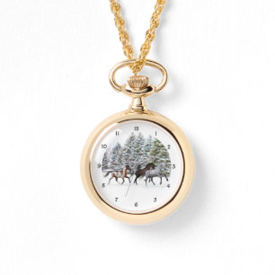 Dashing Through the Snow - Running Horses Artwork Watch