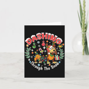 Dashing Through The Snow Slink Dog Christmas Card