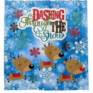 Dashing Throw The Snow Shower Curtain