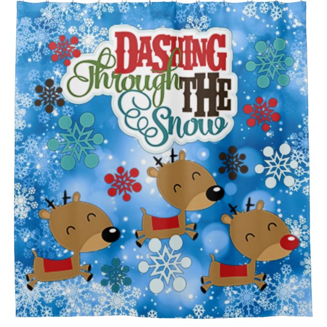 Dashing Throw The Snow Shower Curtain (Front)