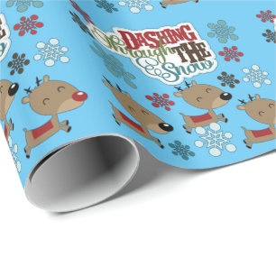 Dashing Throw The Snow Wrapping Paper