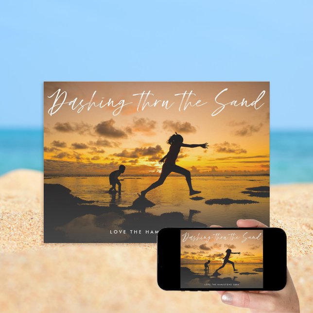 Dashing Thru the Sand Beach Family Holiday Photo (Creator Uploaded)