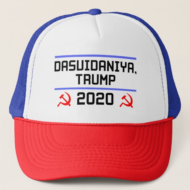 Dasvidaniya Trump 2020 Russia Anti-Trump Trucker Hat (Front)