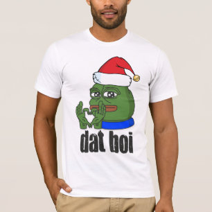 Dat Boi Funny Face with Christmas Hat Here Comes T-Shirt