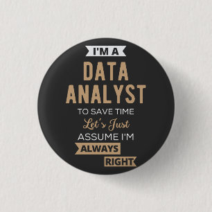 Data Analyst 3 Cm Round Badge