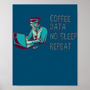 Data Analyst Coffe Data Sleepy Engineer Data Poster