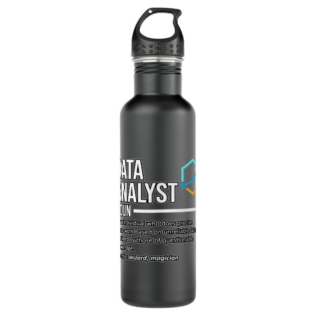 Data Analyst Definition Data Scientist Science Lov 710 Ml Water Bottle (Front)