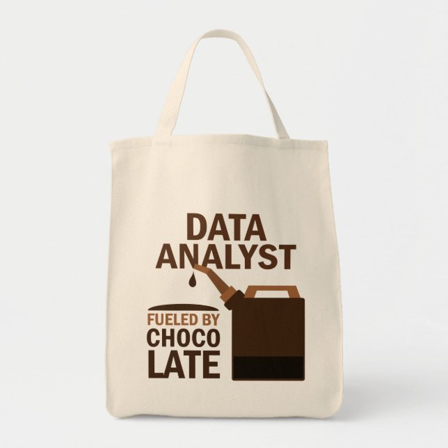 Data Analyst (Funny) Chocolate Tote Bag (Front)
