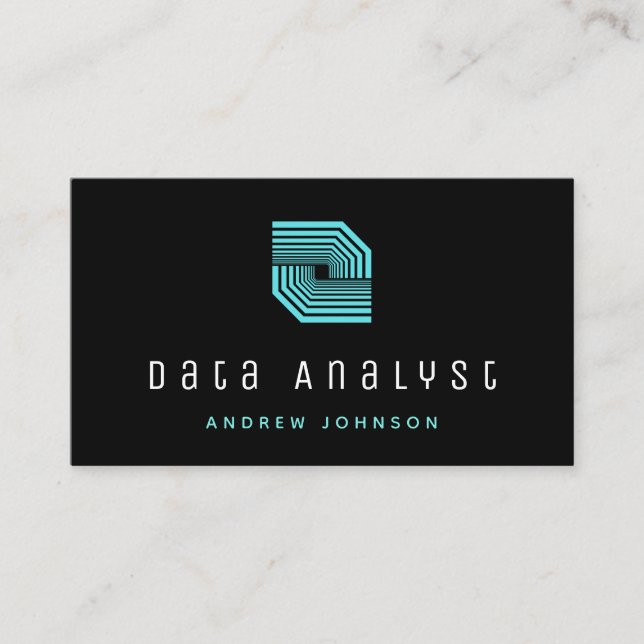 Data Analyst Information Technology Techy Wave  Business Card (Front)