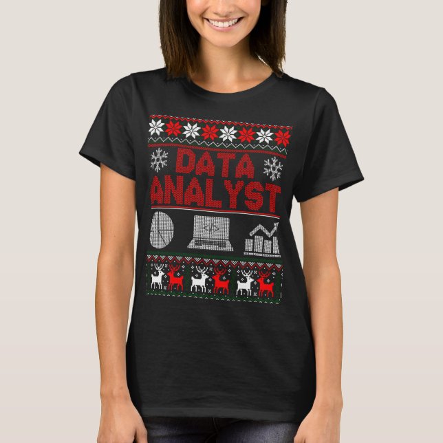 Data Analyst Off Shoulder Christmas Ugly Sweater (Front)
