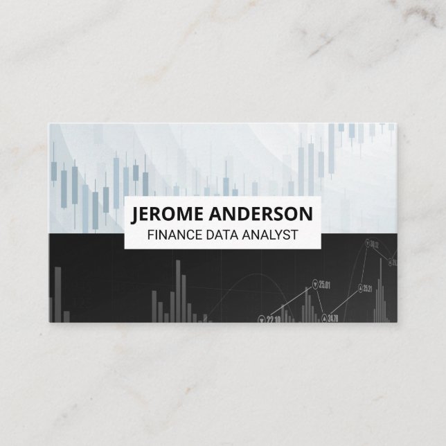Data Analyst | Stock Market Candlestick Graph Business Card (Front)