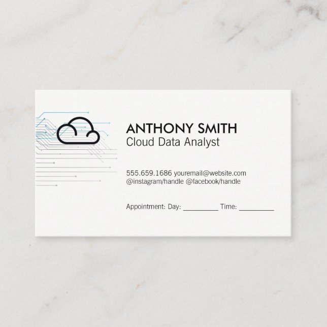 Data Analyst with Icon Appointment Card (Front)