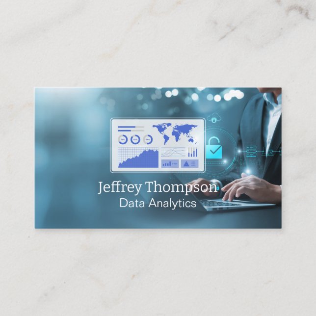 Data Analytics Chart | Metrics | Financial Markets Business Card (Front)
