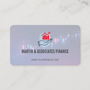 Data Bar Graph Gradient Financial Market Business Card
