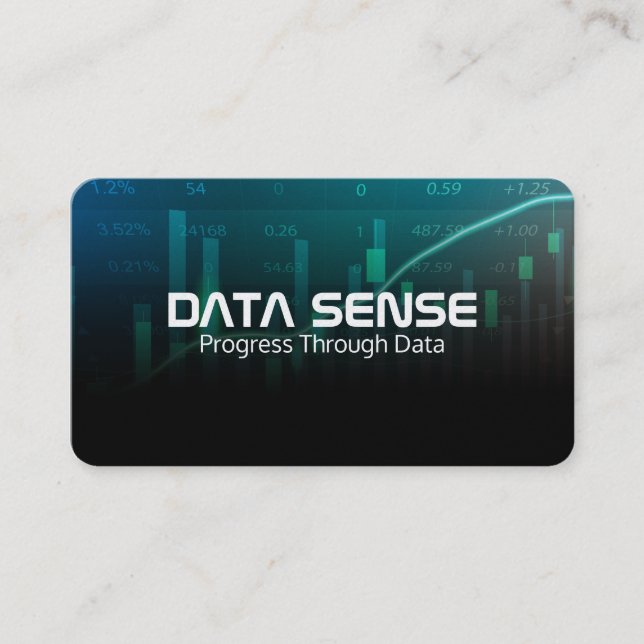 Data Chart Graphs | Analysis Logo Business Card (Front)