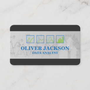 Data Charts Finance Analyst Business Card