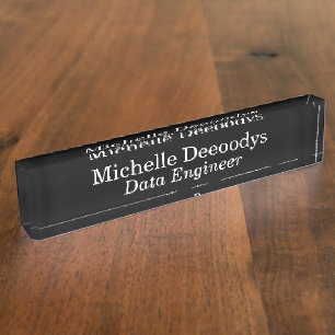 Data Engineer Black Acrylic Nameplate