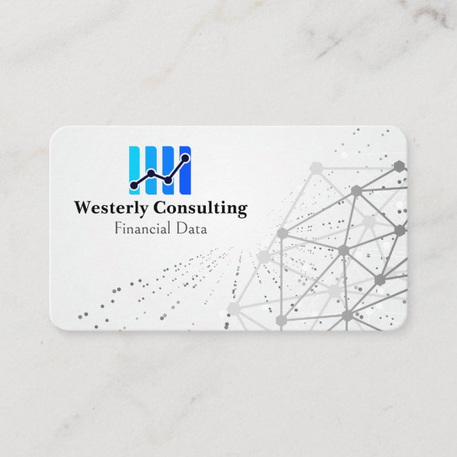 Data Finance Chart | Networking Background Business Card (Front)