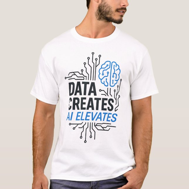 Data Foundation Ascent: Abstract AI Elevation Tech T-Shirt (Front)
