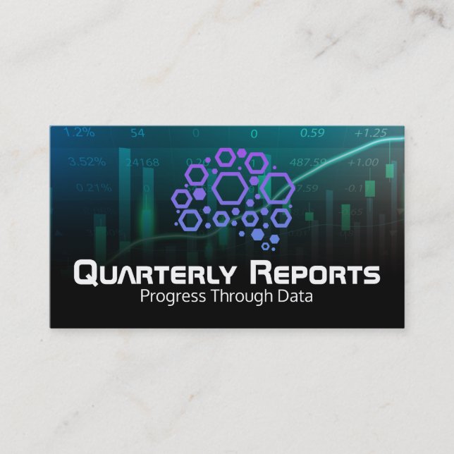 Data Graphs | Analysis | Financial Reports Business Card (Front)