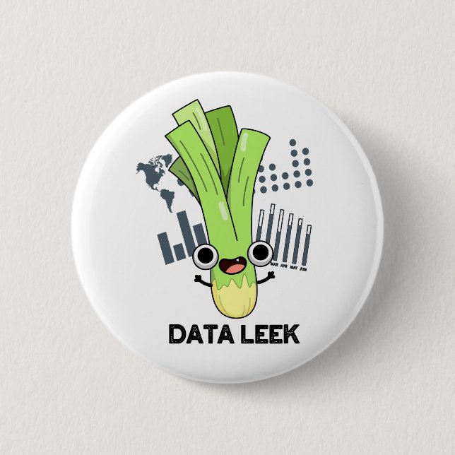 Data Leek Funny Computer Veggie Pun  6 Cm Round Badge (Front)
