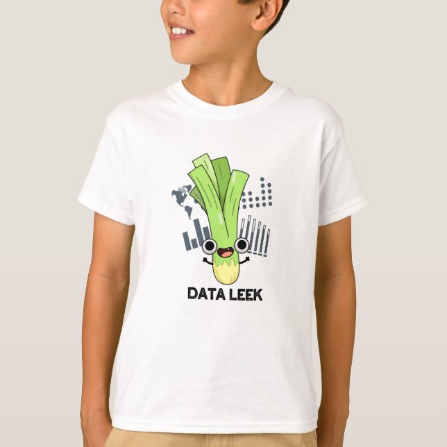 Data Leek Funny Computer Veggie Pun  T-Shirt (Front)