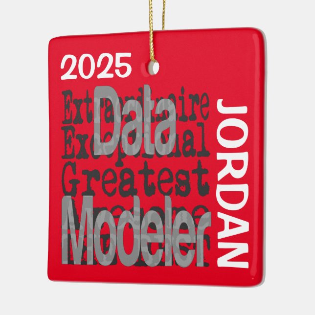 Data Modeler Extraordinaire CUSTOM Ceramic Ornament (Left)
