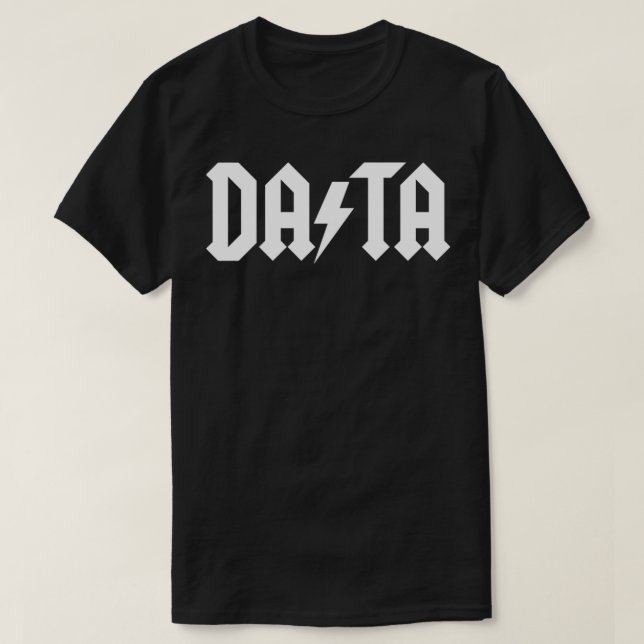 Data Rocks White Print T-Shirt (Design Front)