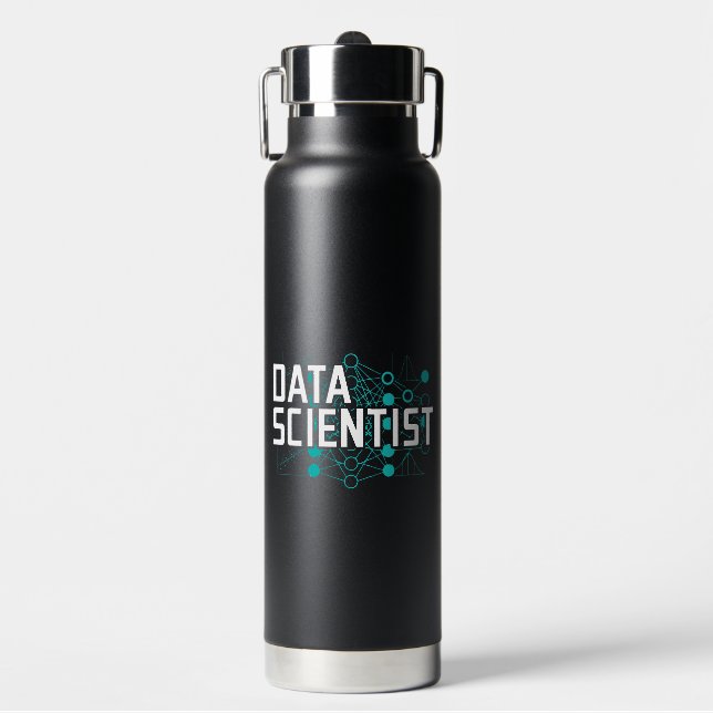 Data Scientist Data Analyst Gift Water Bottle (Front)
